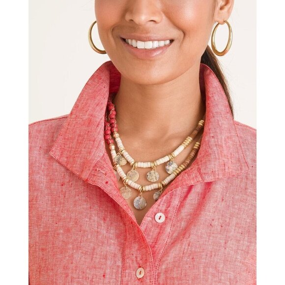 Chicos Utopia Collection Summerberry Single-Strand Beaded 48 inch Necklace NWT - Picture 2 of 8